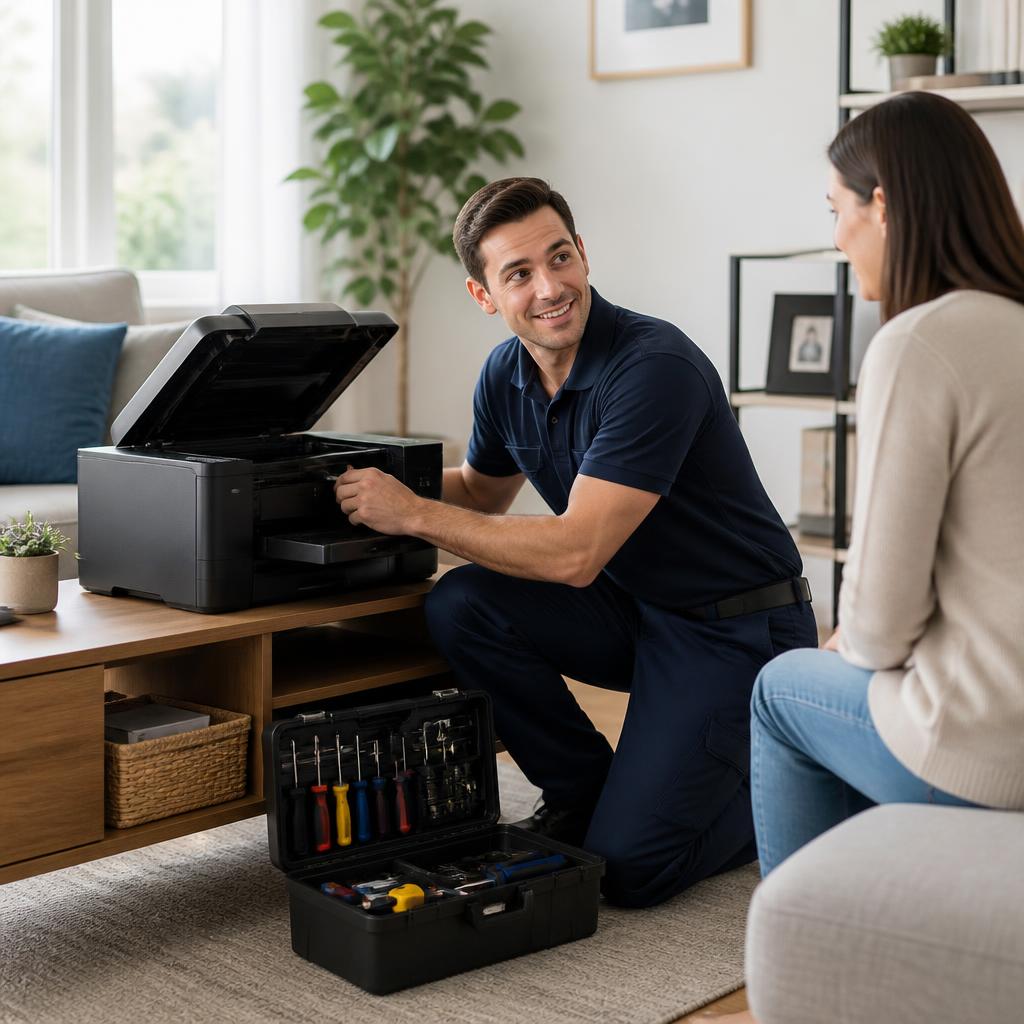 HP printer doorstep repair service at a customer's home in Kolkata